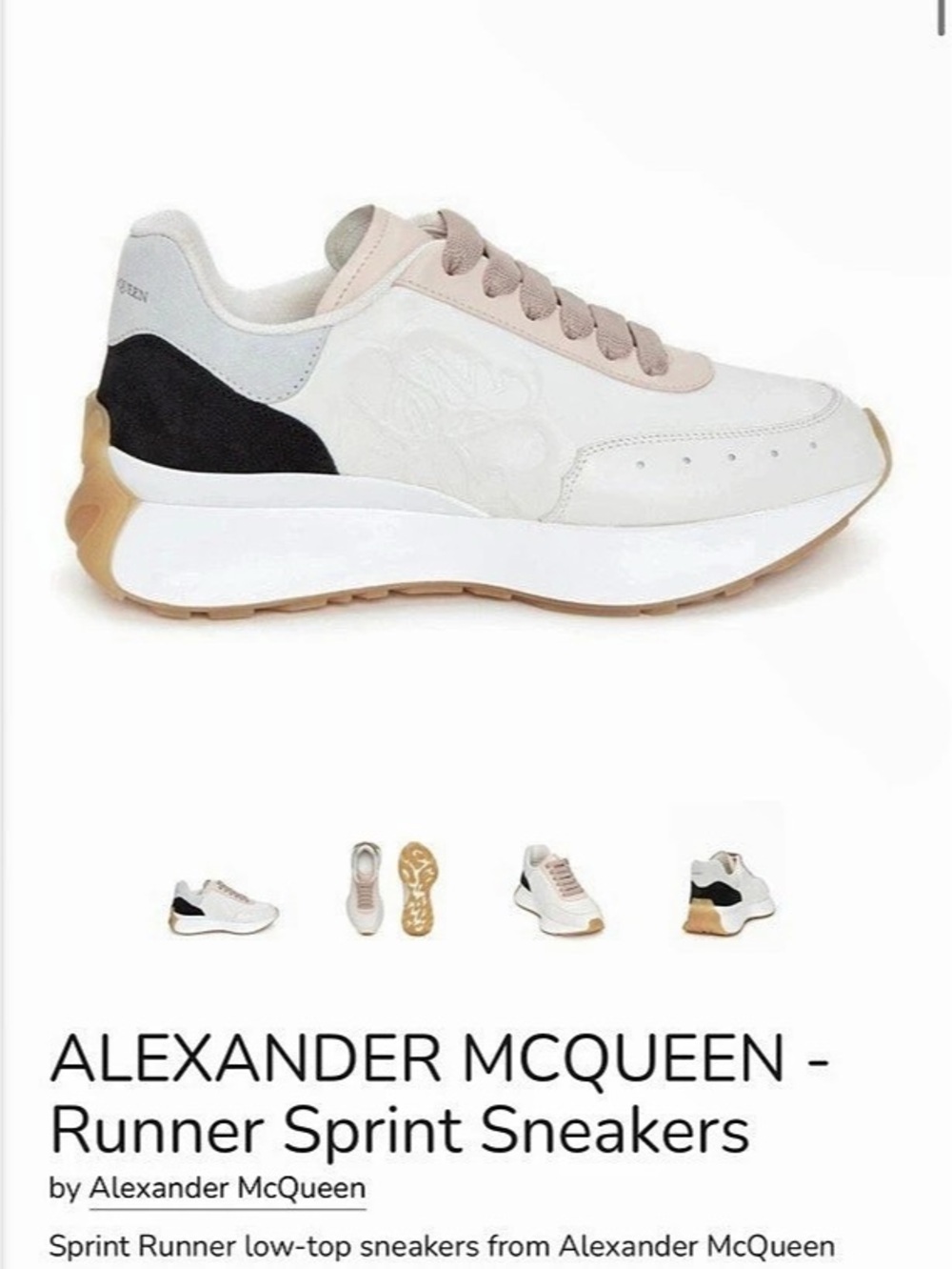 Alexander McQueen Sprint Runner Sneakers White & Pink EU 35